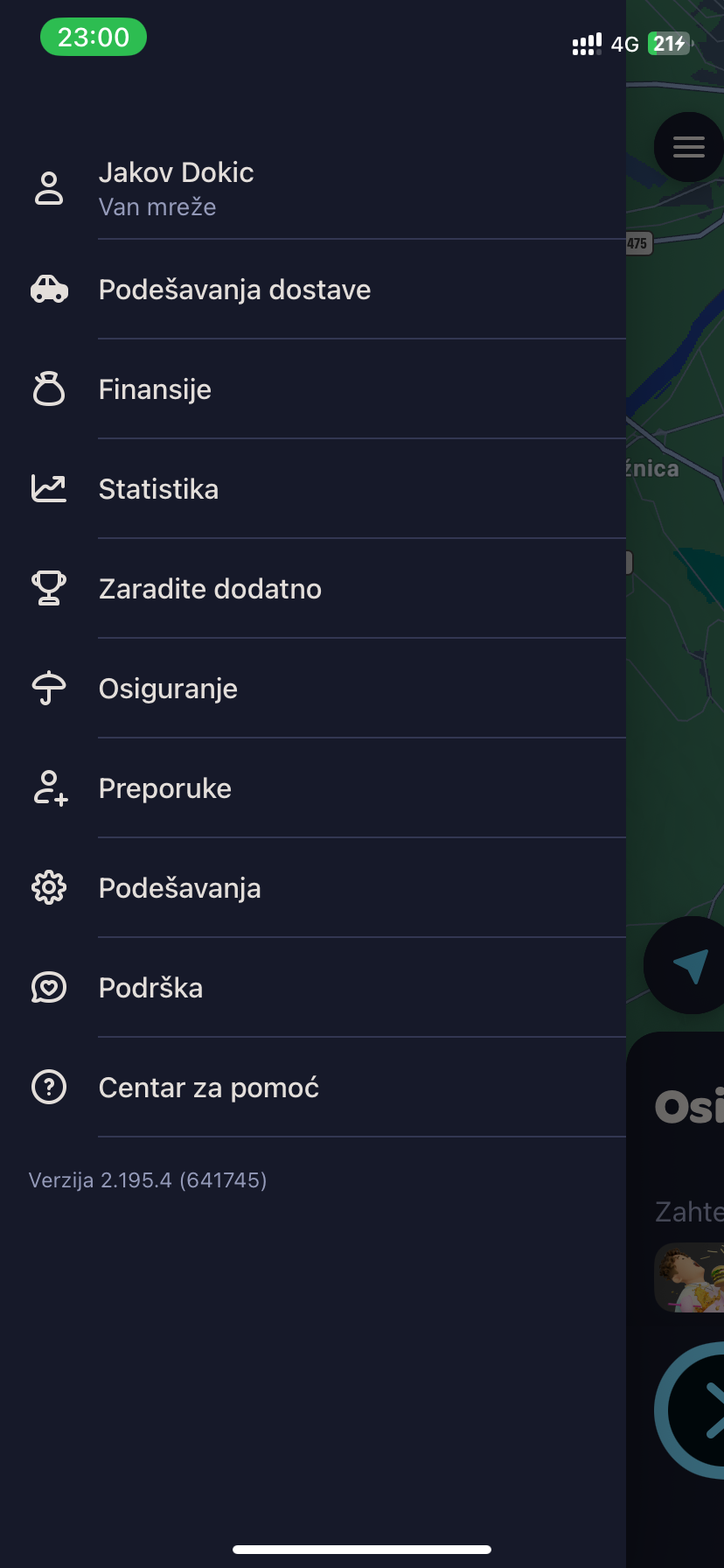 Meni Wolt Partner App sa finansijama, statistikom, dodatnom zaradom, osiguranjem i podrškom